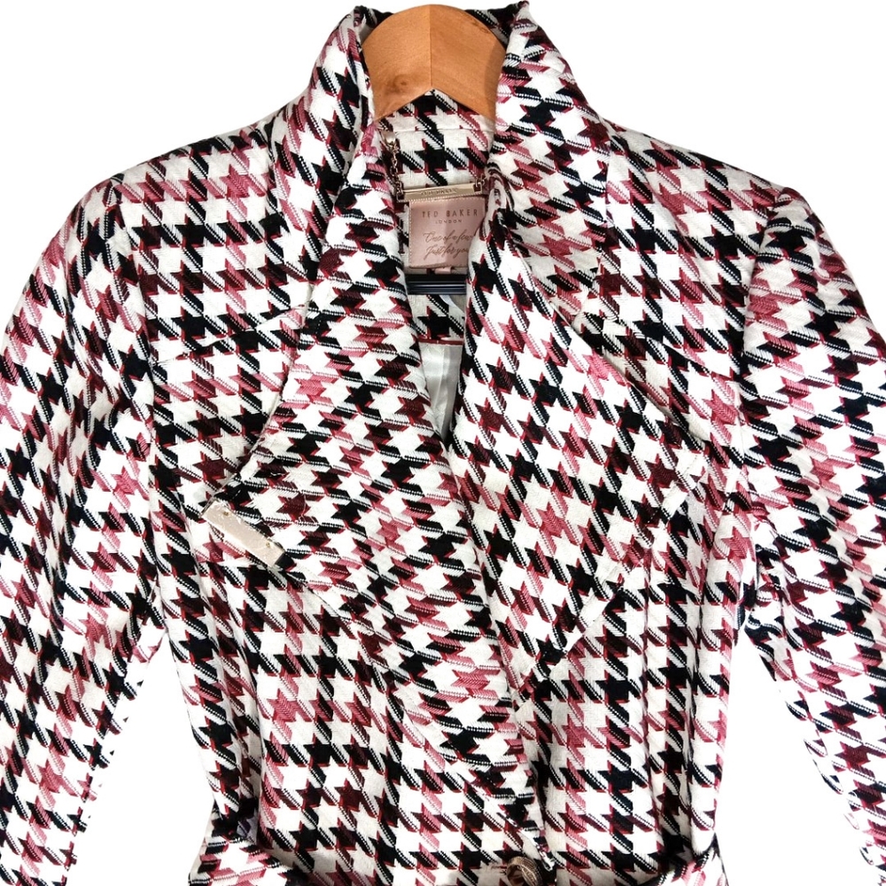 Ted Baker Houndstooth Print Coat, size 1 or US 4, multiple color